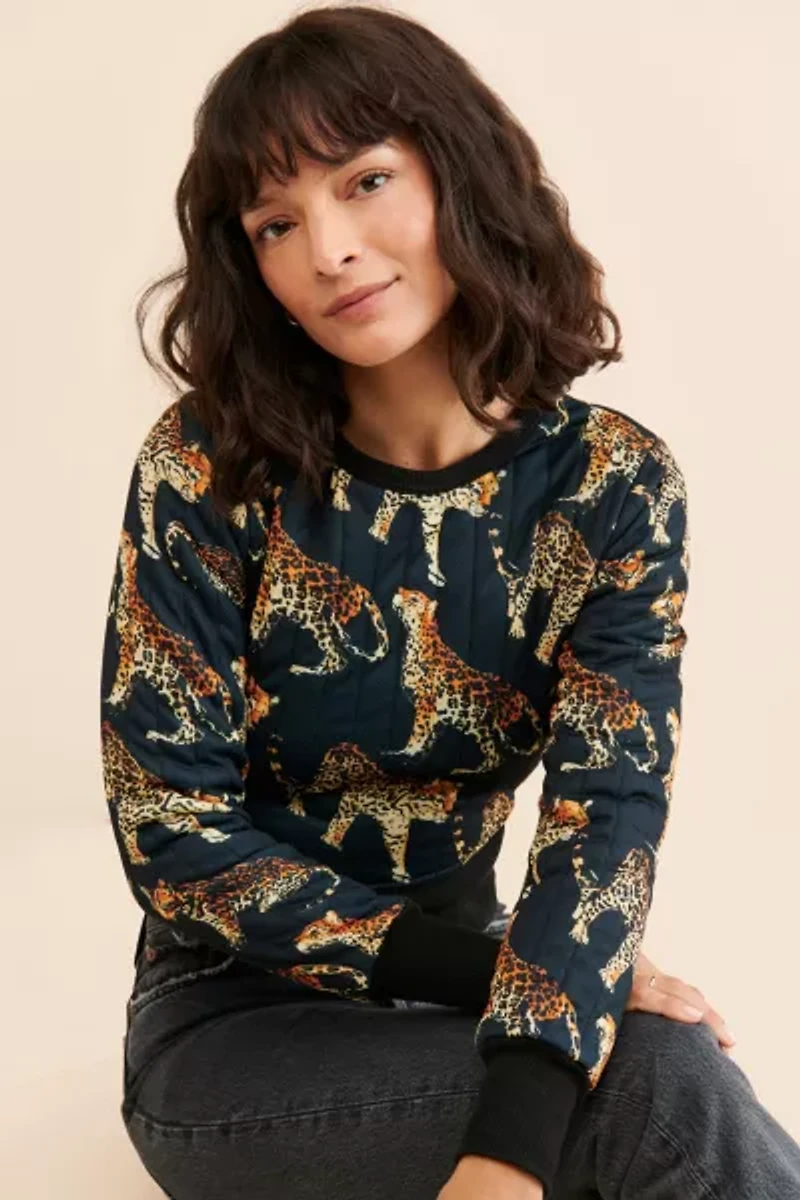 Naomi Quilted Crew Neck Sweatshirt