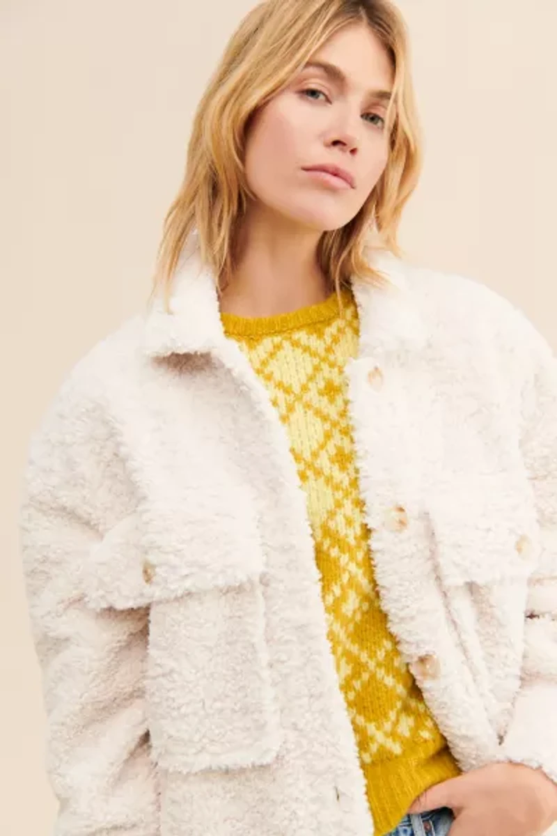 English Factory Oversized Fleece Shirt Jacket