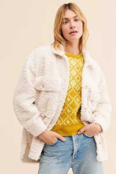 English Factory Oversized Fleece Shirt Jacket