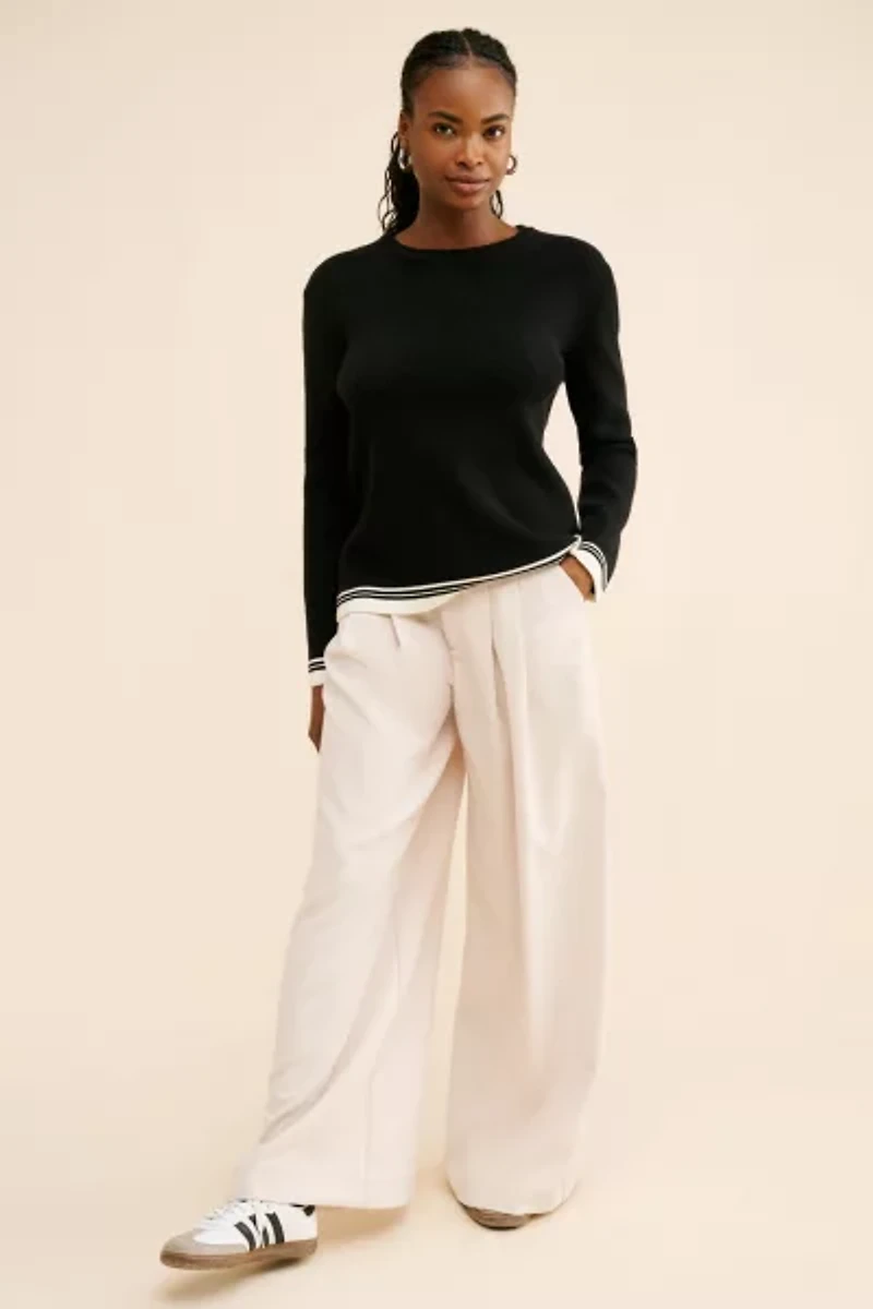 English Factory Contrast Stripe Pullover