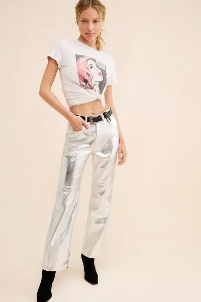 Glamorous Shine Vegan Leather Wide-Leg Pants
