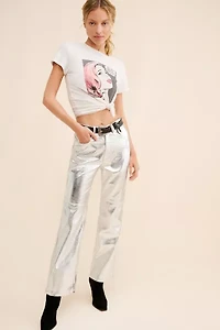 Glamorous Shine Vegan Leather Wide-Leg Pants
