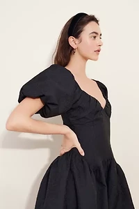 Glamorous Drop Waist Puff Sleeve Maxi Dress