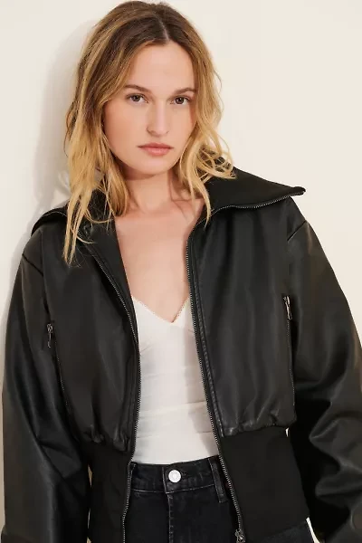 Lioness Vegan Leather Westwood Crop Jacket