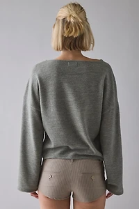 ReMADE By UO Remnants Cozy Knit Drippy Long Sleeve Top