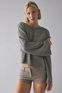 ReMADE By UO Remnants Cozy Knit Drippy Long Sleeve Top