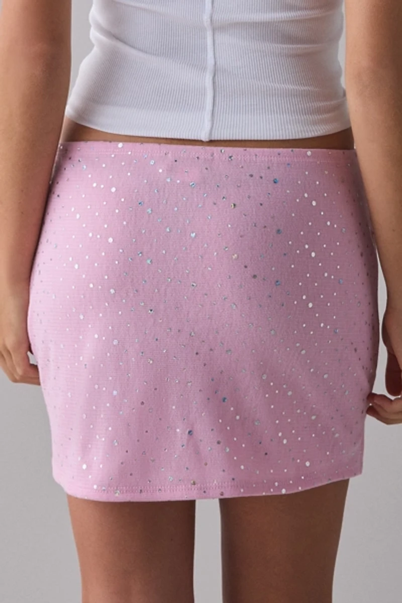 ReMADE By UO Mesh Sparkle Mini Skirt