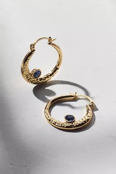 Cosmic Shores Hammered Metal Hoop Earring