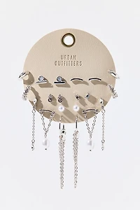 In Space Rhinestone & Pearl Multi Earring Set