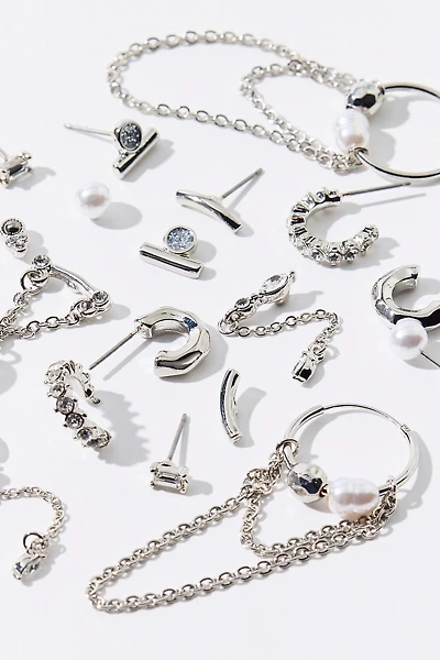 In Space Rhinestone & Pearl Multi Earring Set