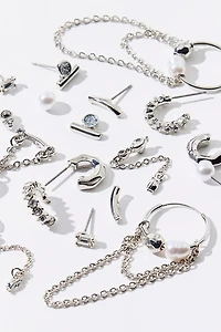 In Space Rhinestone & Pearl Multi Earring Set