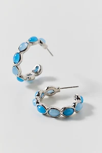 Samia Stone Hoop Earrings