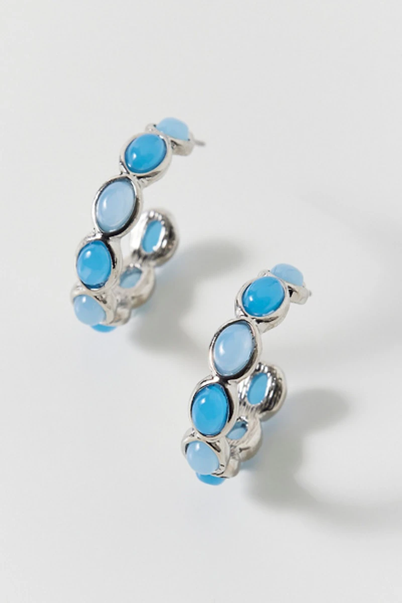 Samia Stone Hoop Earrings