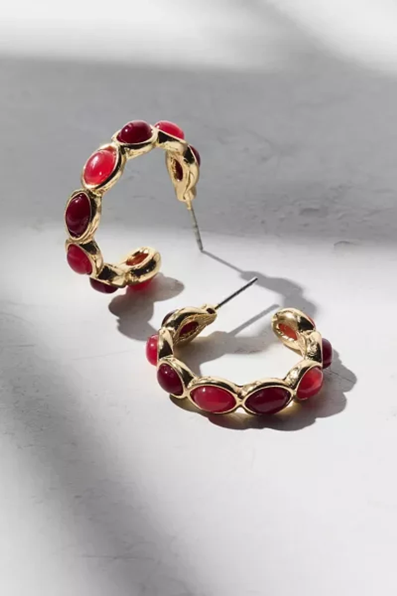 Samia Stone Hoop Earring