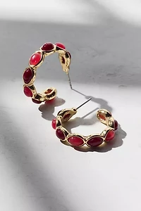 Samia Stone Hoop Earring