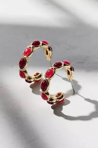 Samia Stone Hoop Earring