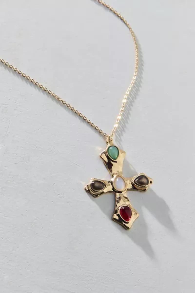 Strange Powers Stone Cross Pendant Necklace