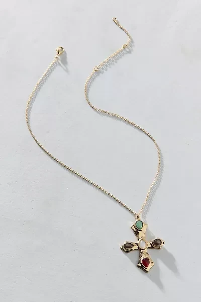 Strange Powers Stone Cross Pendant Necklace