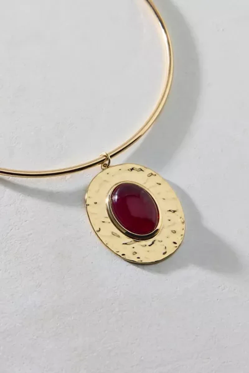 Strange Powers Hammered Pendant Wire Choker Necklace