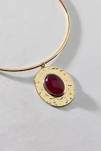 Strange Powers Hammered Pendant Wire Choker Necklace