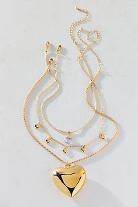 Myth Of Love Heart Pendant Layering Necklace Set