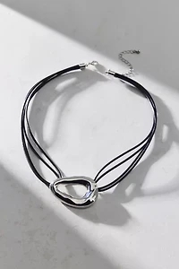 Geo Oval Corded Necklace