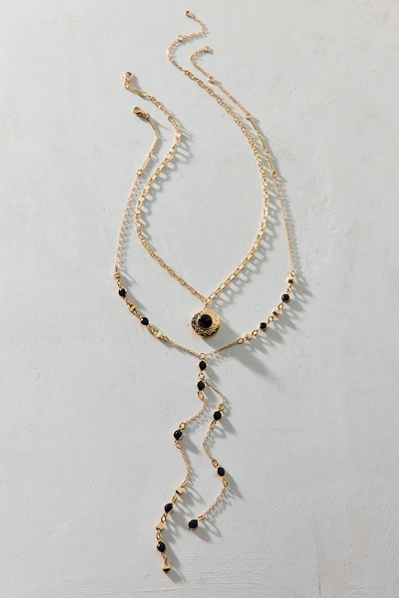 My Darling Locket Layering Lariat Necklace Set