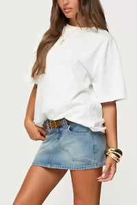 Edikted Tory Western Denim Mini Skirt