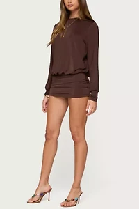 Edikted Guilia Backless Long Sleeve Romper