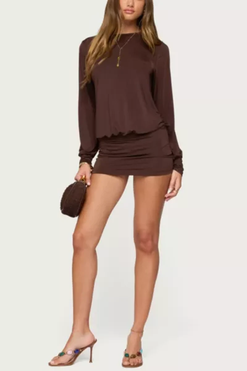 Edikted Guilia Backless Long Sleeve Romper