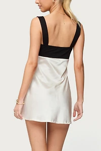 Edikted Contrast Satin Effect Mini Dress