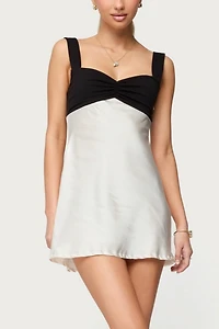 Edikted Contrast Satin Effect Mini Dress