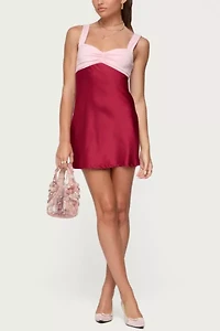 Edikted Contrast Satin Effect Mini Dress