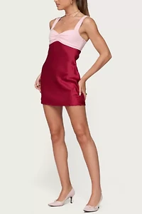 Edikted Contrast Satin Effect Mini Dress