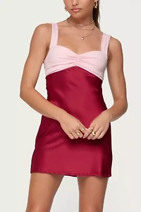 Edikted Contrast Satin Effect Mini Dress