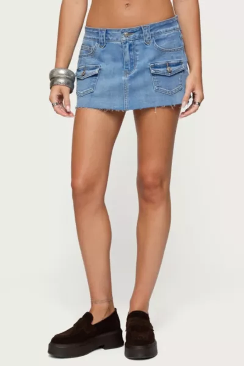 Edikted Lury Denim Mini Skort