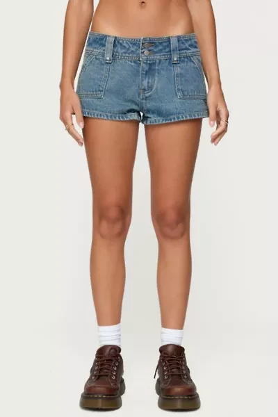 Edikted Keinan Low Rise Denim Shorts
