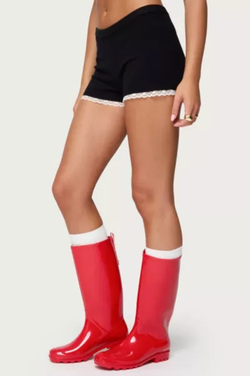 Edikted Sansa Lacey Knit Micro Shorts