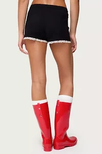 Edikted Sansa Lacey Knit Micro Shorts