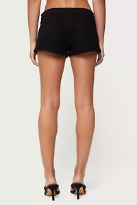 Edikted Charm & Grommet Denim Shorts