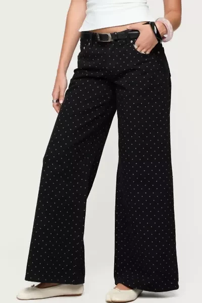 Edikted Misha Polka Dot Baggy Low Jeans