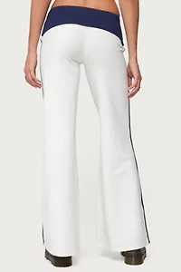 Edikted 8 Contrast Fold Over Wide Leg Pants