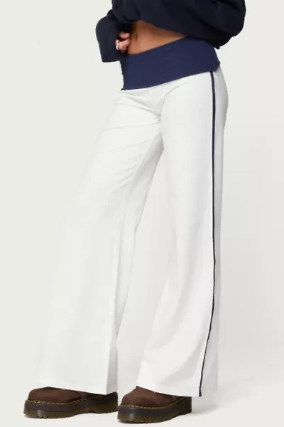 Edikted 8 Contrast Fold Over Wide Leg Pants