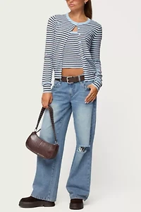 Edikted Dutton Distressed Low Rise Jeans