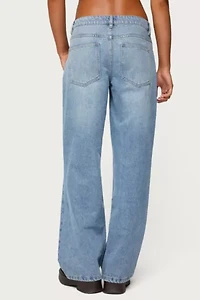 Edikted Dutton Distressed Low Rise Jeans