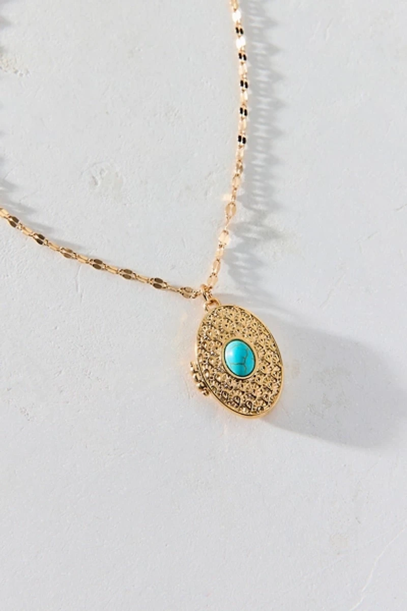 Dreamer Turquoise Locket Necklace