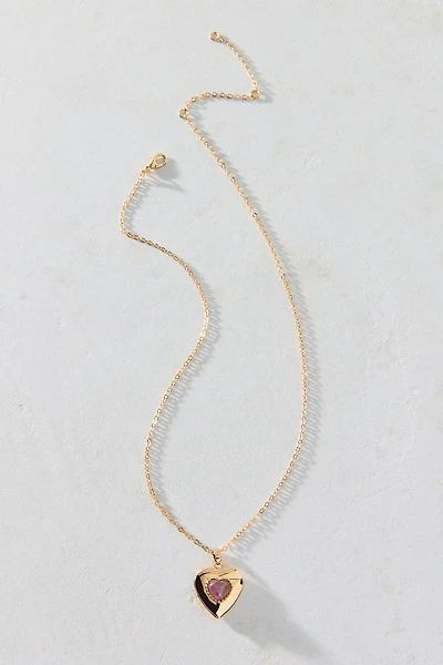 Victorian Dream Stone Heart Locket Necklace