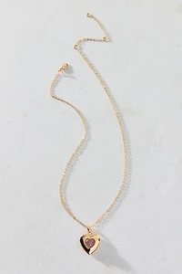 Victorian Dream Stone Heart Locket Necklace