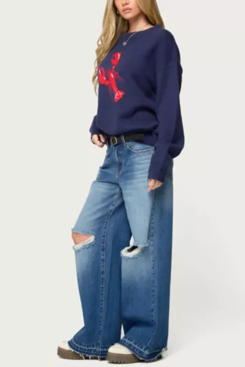 Edikted Don't Be Shellfish Knit Sweater