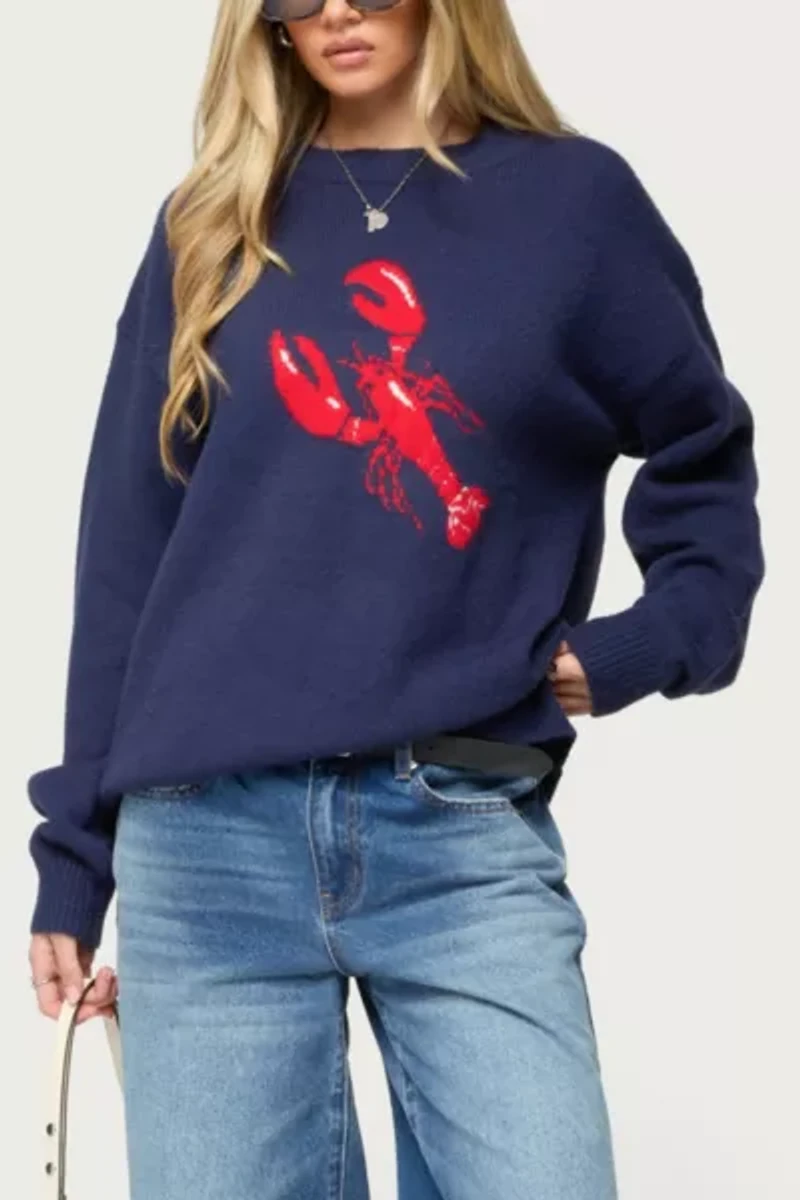 Edikted Don't Be Shellfish Knit Sweater